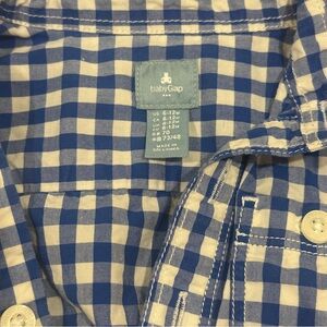 Gap infant baby boy Blue gingham onesie bodysuit long sleeve shirt 6m - 12m
